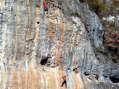 Rock climbing at Cantobre - Castel de Cantobre G&icirc;tes, Aveyron, France