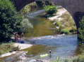 Swimming or playing in the river - Castel de Cantobre G&icirc;tes, Aveyron, France