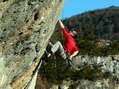 Rock climbing at Cantobre - Castel de Cantobre G&icirc;tes, Aveyron, France