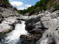 Waterfalls at the village of Dourbies - Castel de Cantobre G&icirc;tes, Aveyron, France