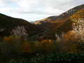 Looking down the Dourbie Valley (towards Millau) at Cantobre - Castel de Cantobre G&icirc;tes, Aveyron, France