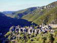 The village of Cantobre, we are the chateau in the middle - Castel de Cantobre G&icirc;tes, Aveyron, France