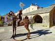 Andr&eacute; Debru&rsquo;s new metal horse and knight here for November 2016 - Castel de Cantobre G&icirc;tes, Aveyron, France